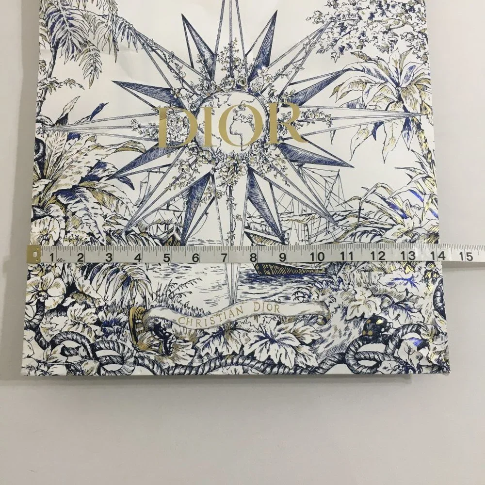 Dior 2022 Holiday Nautical Toile Gift Bag 17x14x6.5